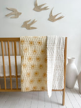 Load image into Gallery viewer, Kantha Cot Quilt ~  Lemon Daisy
