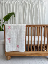 Load image into Gallery viewer, Seconds Kantha Cot Quilt ~  Pink Palm
