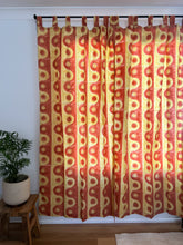 Load image into Gallery viewer, Block Printed Cotton Tab Curtain: Taiyo
