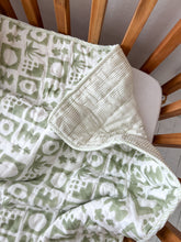 Load image into Gallery viewer, Baby &amp; Toddler, Cot Quilt|Playmat:  Green Zailee
