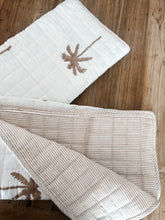 Load image into Gallery viewer, Seconds - Baby Quilt|Play Mat: Light Kantha Style Nude Palm Tree
