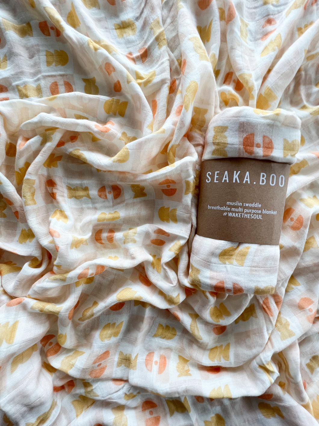 Seakaboo Organic Bamboo Cotton Baby Swaddle|Wrap:  Lune (1 only)