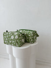 Load image into Gallery viewer, Nappy / Cosmetic Bag Set ~ Green Fleur
