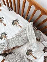 Load image into Gallery viewer, Baby Cot Sheet: Green Palm Tree
