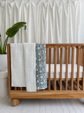 Load image into Gallery viewer, Kantha Cot Quilt ~ Mahalia Blue
