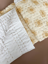 Load image into Gallery viewer, Single Kantha Quilt :  Lemon Daisy
