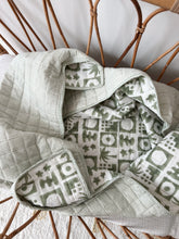 Load image into Gallery viewer, Baby Quilt /Play Mat: Light Kantha Style: Green Zailee
