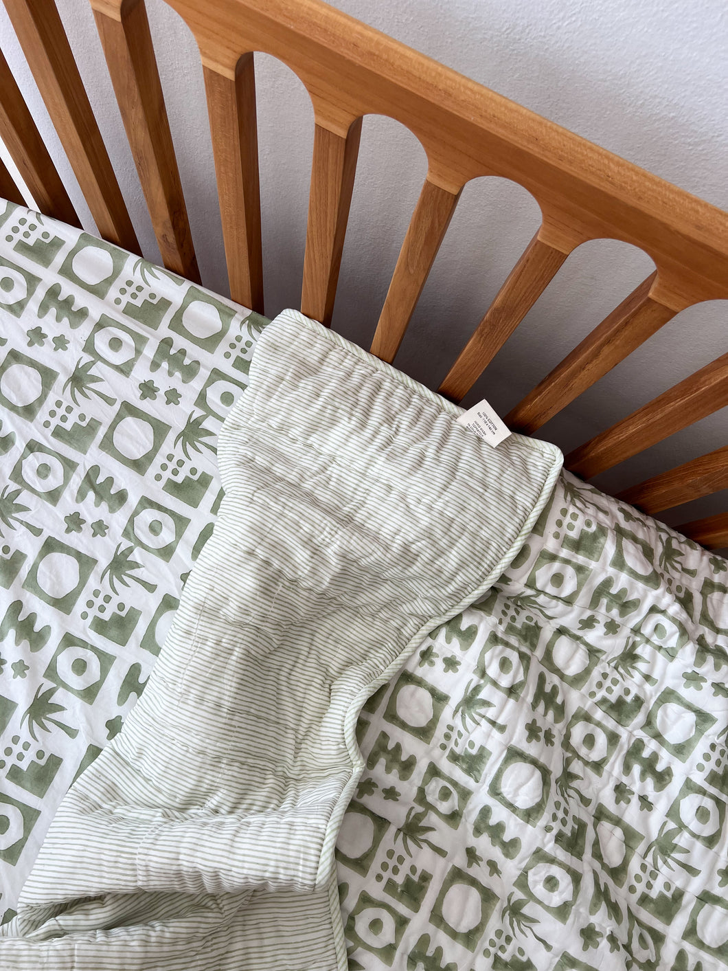 Baby Cot Sheet: Green Zailee