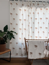 Load image into Gallery viewer, Block Printed Cotton Tab Curtain: Nude Palm Tree
