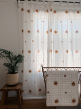 Load image into Gallery viewer, Block Printed Cotton Tab Curtain: Sandalwood Suns
