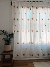 Load image into Gallery viewer, Block Printed Cotton Tab Curtain: Sandalwood Suns
