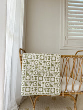 Load image into Gallery viewer, Baby Quilt /Play Mat: Light Kantha Style: Green Zailee
