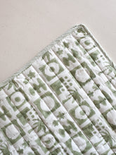 Load image into Gallery viewer, Baby Quilt /Play Mat: Light Kantha Style: Green Zailee
