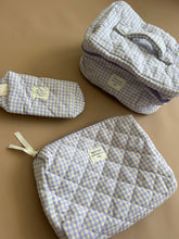 Load image into Gallery viewer, Sample Mauve Check Cosmetic/Nappy  Bag,  Set of 3 (1 only)
