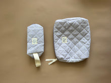 Load image into Gallery viewer, Sample Mauve Check Cosmetic/Nappy  Bag,  Set of 3 (1 only)
