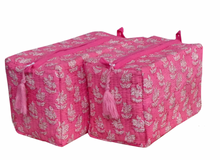 Load image into Gallery viewer, Nappy / Cosmetic Bag Set ~ Kamala Pink
