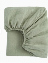 Load image into Gallery viewer, Cot Sheet: Muslin Green
