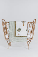 Load image into Gallery viewer, Baby Quilt|Play Mat: Light Kantha Style Green Palm Tree
