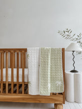 Load image into Gallery viewer, Seconds Kantha Cot Quilt ~ Sage Palm
