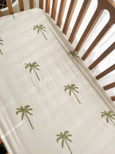 Load image into Gallery viewer, Cot Sheet ~ Sage Palm
