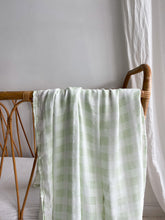 Load image into Gallery viewer, Seakaboo Organic Bamboo Cotton Baby Swaddle|Wrap: Green Gingham
