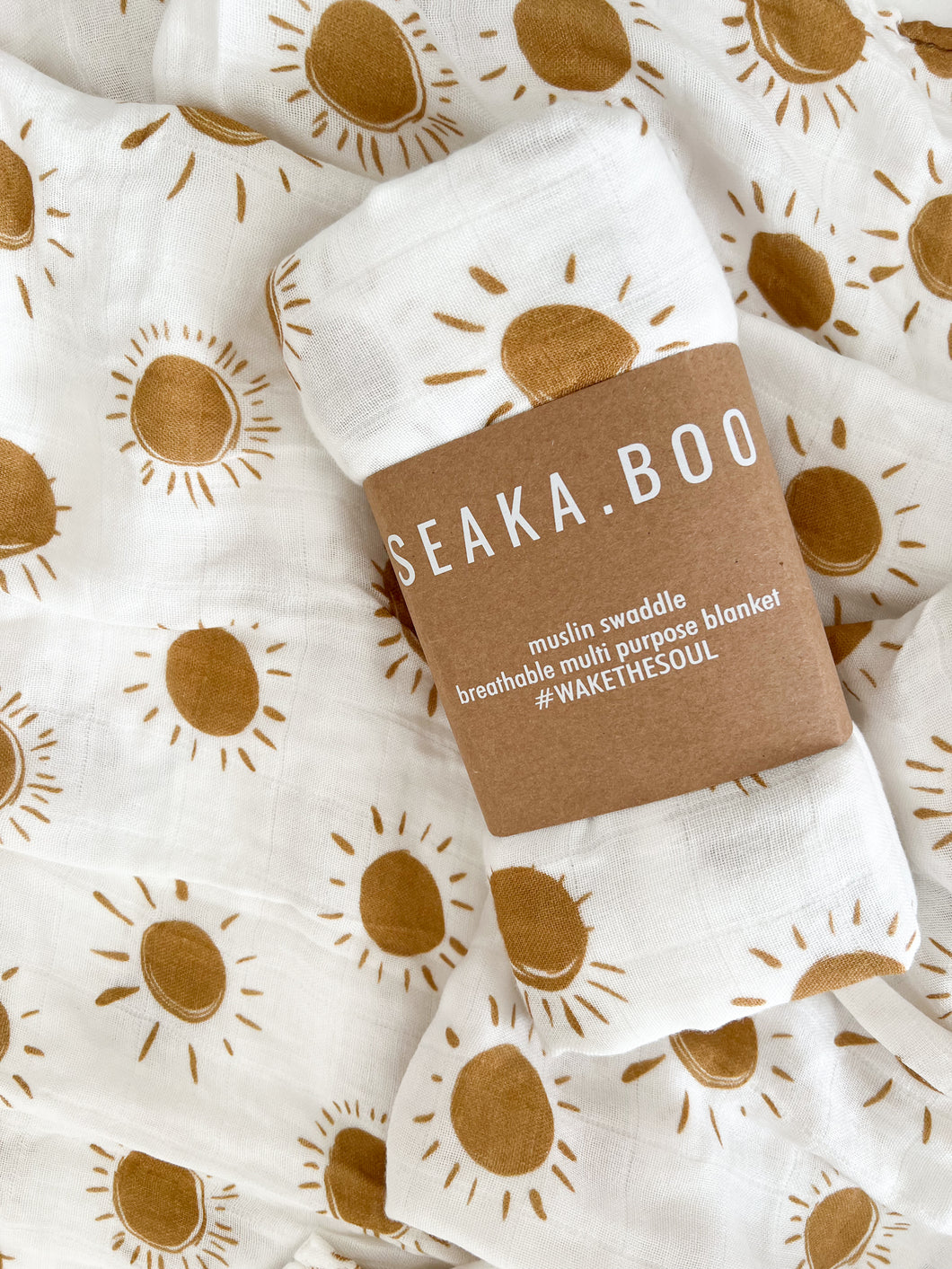 Seakaboo Organic Bamboo Cotton Baby Swaddle|Wrap: Sun Daze