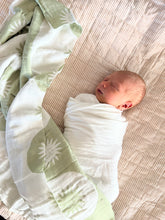 Load image into Gallery viewer, Seakaboo Organic Bamboo Cotton Baby Swaddle|Wrap: Green Taiyo
