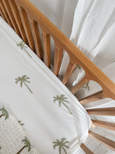 Load image into Gallery viewer, Cot Sheet ~ Sage Palm
