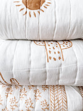 Load image into Gallery viewer, Seconds Cot Quilt ~ Cotton Filled ~ Sandalwood Cactus ~ Best buy!!!
