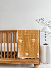 Load image into Gallery viewer, Seconds Kantha Cot Quilt ~ Sandalwood Palm
