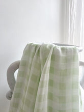 Load image into Gallery viewer, Seakaboo Organic Bamboo Cotton Baby Swaddle|Wrap: Green Gingham
