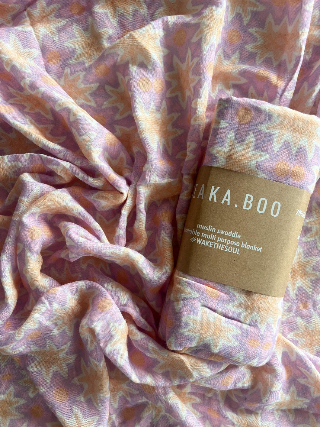 Seakaboo Organic Bamboo Cotton Baby Swaddle|Wrap:  Tara Star