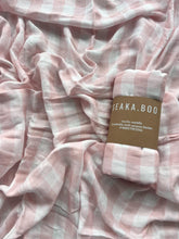 Load image into Gallery viewer, Seakaboo Organic Bamboo Cotton Baby Swaddle|Wrap: Pink Gingham
