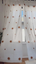 Load and play video in Gallery viewer, Block Printed Cotton Tab Curtain: Sandalwood Suns
