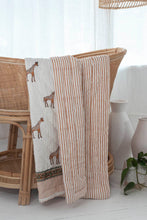 Load image into Gallery viewer, Cot Quilt ~ Cotton Filled ~ Giraffe
