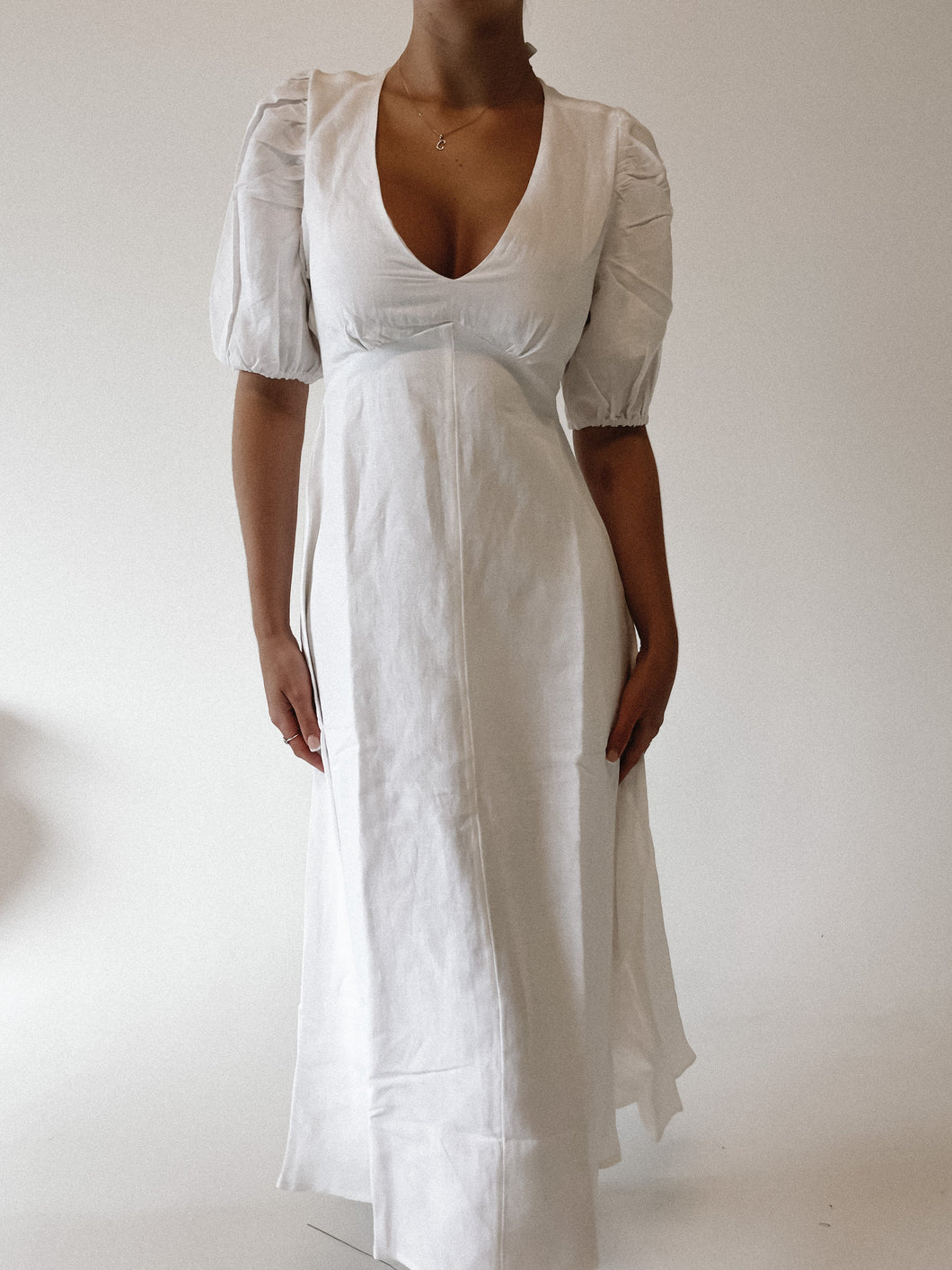 Lali Tie-Back Dress - Natural White (low stock, 2 sizes S & M)