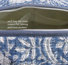 Load image into Gallery viewer, Nappy / Cosmetic Bag Set ~ Wildflower
