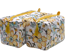 Load image into Gallery viewer, Nappy / Cosmetic Bag Set ~ Sandalwood Flower
