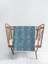 Load image into Gallery viewer, Kantha Cot Quilt ~  Celestial Blue
