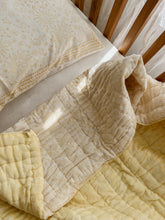 Load image into Gallery viewer, Cot Quilt ~ Cotton Filled ~ Celestial Lemon
