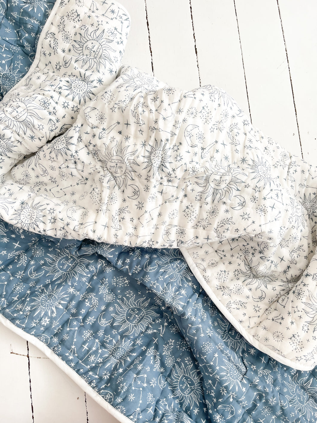 Cot Quilt ~ Cotton Filled ~ The Skies are Blue
