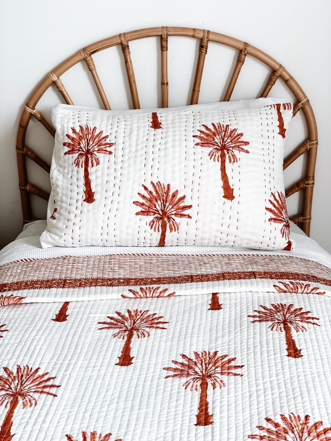 Pillow Case ~ Pink and Burnt Orange Palm Springs