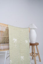 Load image into Gallery viewer, Seconds Cot Quilt ~ Cotton Filled ~ Sage Palm
