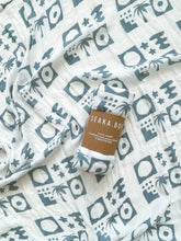 Load image into Gallery viewer, Seakaboo Organic Bamboo Cotton Baby Swaddle|Wrap: Umi Blue
