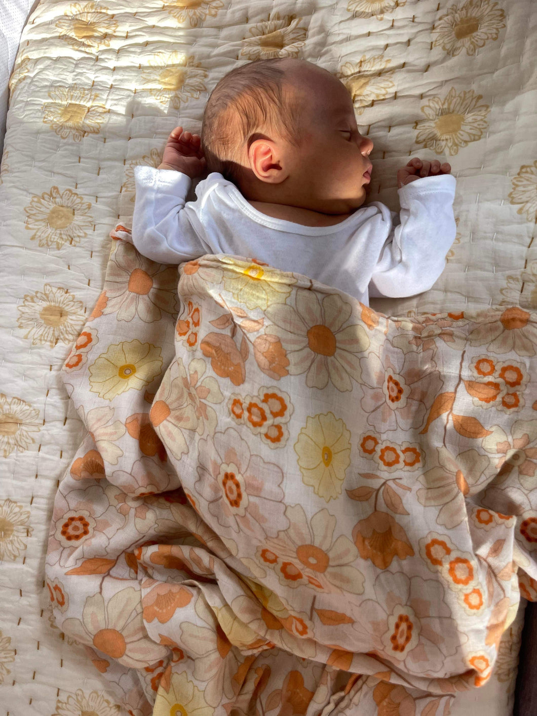 Seakaboo Organic Bamboo Cotton Baby Swaddle|Wrap: Poppy