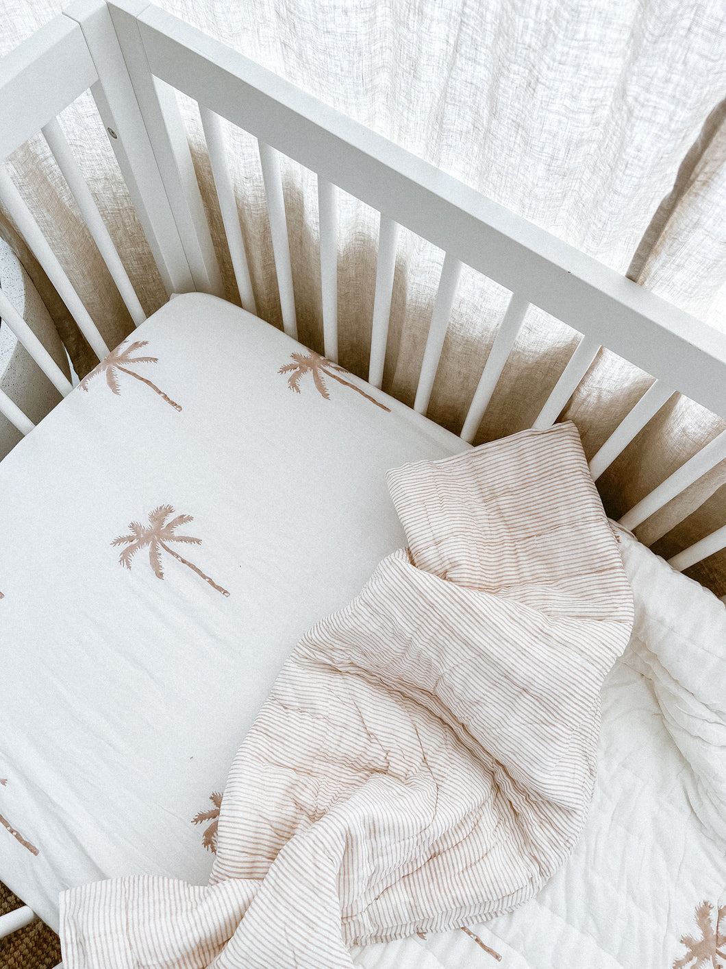 Cot Sheet ~ Nude Palm