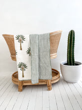 Load image into Gallery viewer, Baby Quilt|Play Mat: Light Kantha Style Green Palm Tree:
