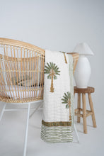 Load image into Gallery viewer, Cot Quilt ~ Cotton Filled ~ Green Palm
