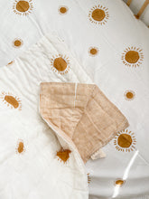 Load image into Gallery viewer, Cot Sheet ~ Sandalwood Suns
